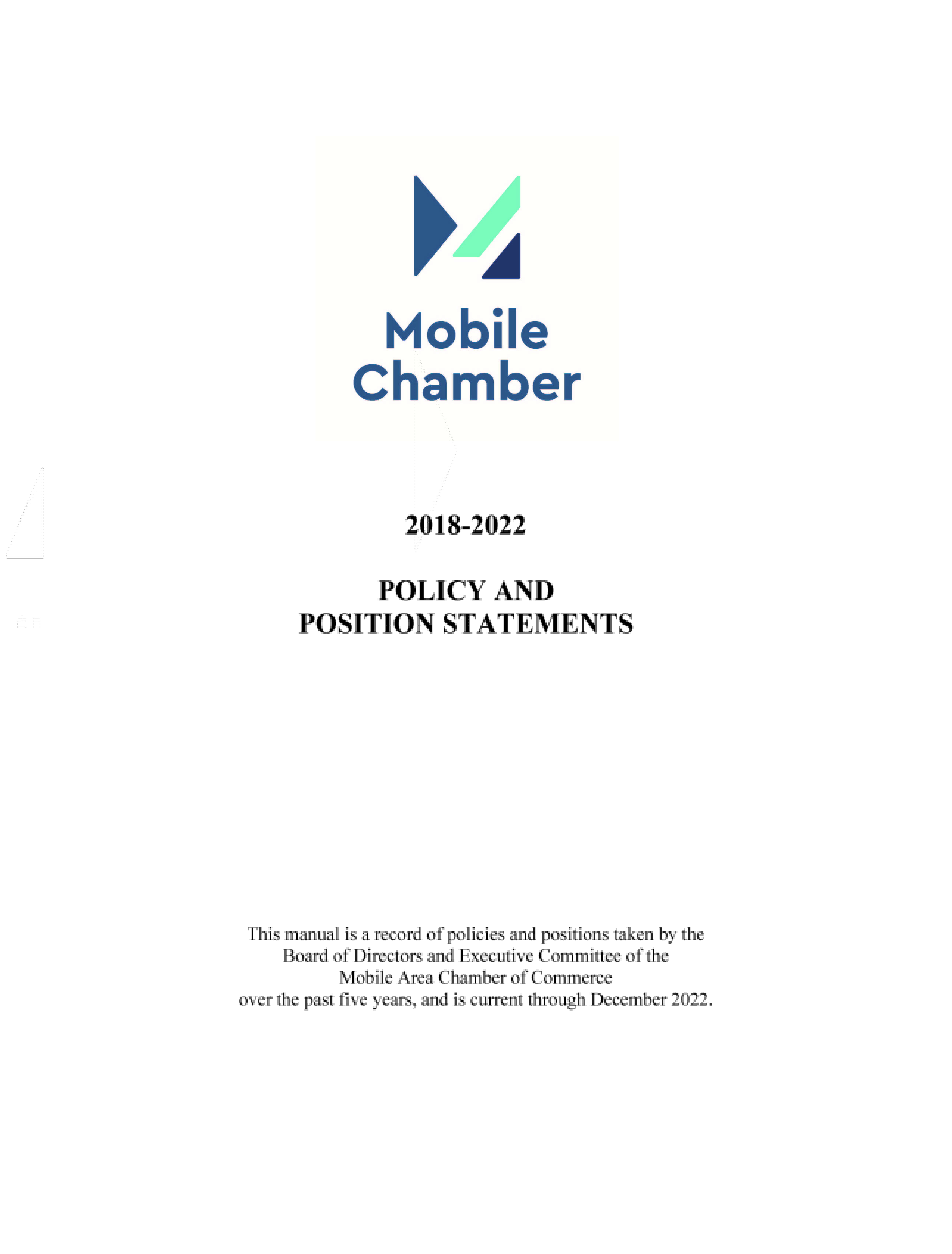Mobile Chamber Policy and Positions Book for 2023 Cover